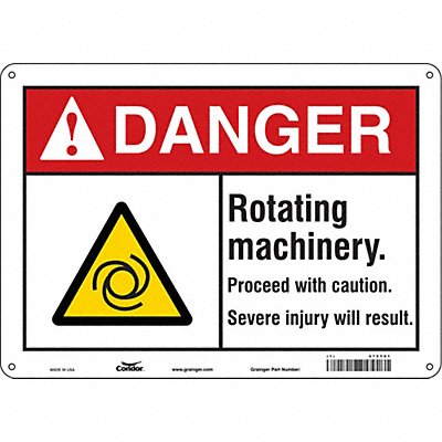 CONDOR 478T01 Safety Sign 10 in x 14 in Aluminum