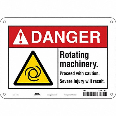 CONDOR 478T03 Safety Sign 7 inx10 in Polyethylene