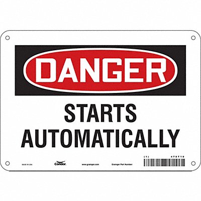 CONDOR 478T10 Safety Sign 7 in x 10 in Polyethylene