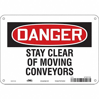 CONDOR 478T35 Safety Sign 7 in x 10 in Aluminum