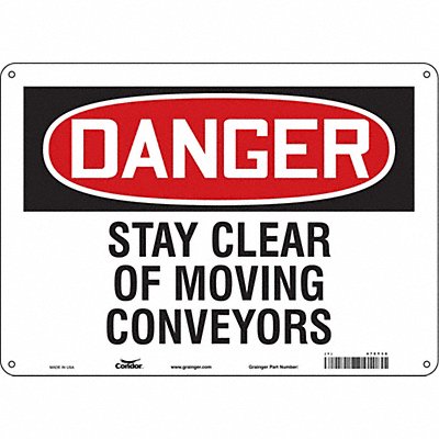CONDOR 478T38 Safety Sign 10 in x 14 in Polyethylene