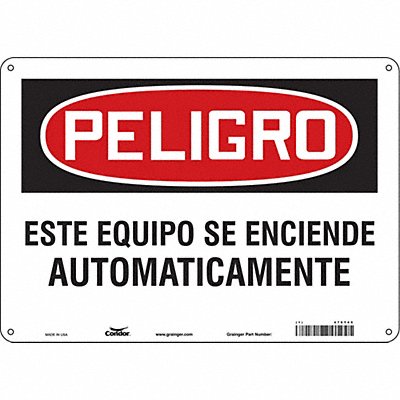 CONDOR 478T45 Safety Sign 10 in x 14 in Polyethylene