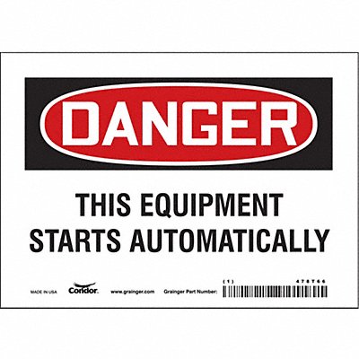 CONDOR 478T66 J6944 Safety Sign 5 inx7 in Vinyl