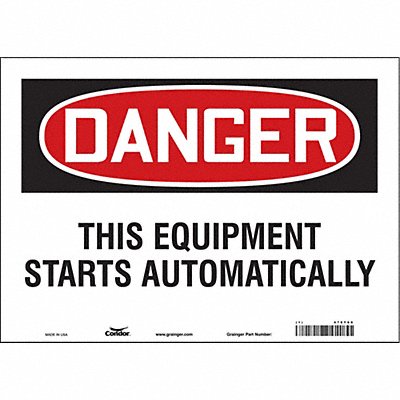 CONDOR 478T68 J6944 Safety Sign 10 inx14 in Vinyl