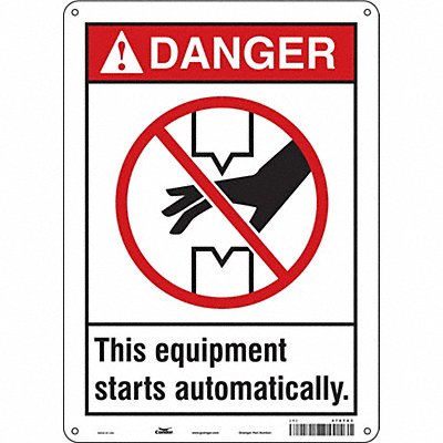 CONDOR 478T83 Safety Sign 14 in x 10 in Aluminum