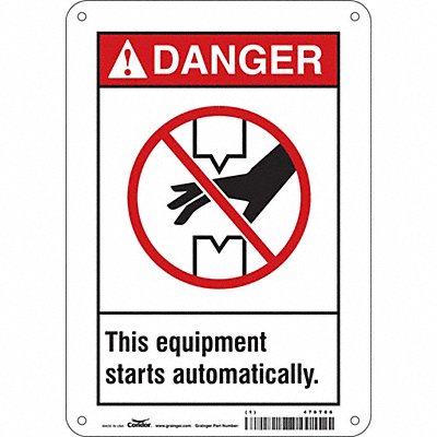 CONDOR 478T86 Safety Sign 10 in x 7 in Polyethylene