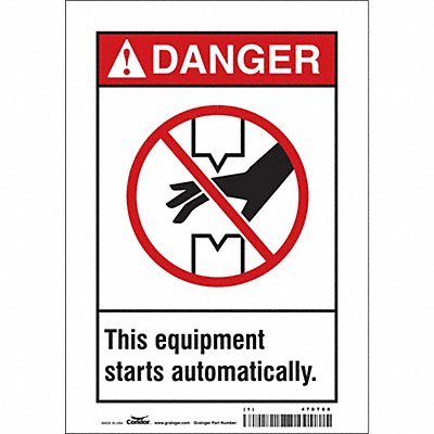 CONDOR 478T88 Safety Sign 10 inx7 in Vinyl
