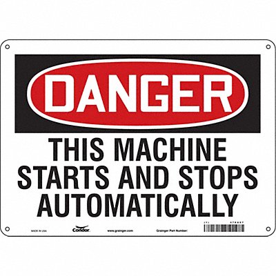 CONDOR 478U07 Safety Sign 10 in x 14 in Aluminum