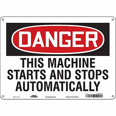 CONDOR 478U09 Safety Sign 10 inx14 in Polyethylene