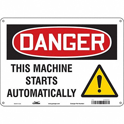 CONDOR 478U31 Safety Sign 10 in x 14 in Aluminum
