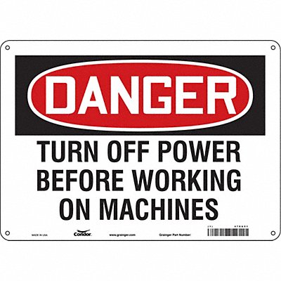CONDOR 478U51 Safety Sign 10 in x 14 in Polyethylene