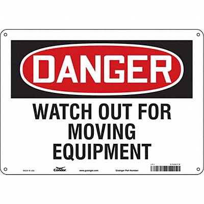 CONDOR 478U76 Safety Sign 10 inx14 in Aluminum