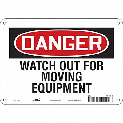 CONDOR 478U80 Safety Sign 7 inx10 in Polyethylene