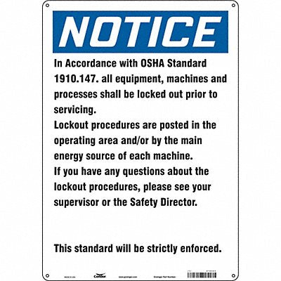 CONDOR 478V03 Safety Sign 20 in x 14 in Aluminum