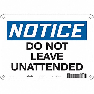 CONDOR 478V19 Safety Sign 7 in x 10 in Aluminum