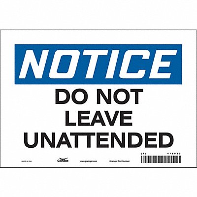 CONDOR 478V23 Safety Sign 7 in x 10 in Vinyl