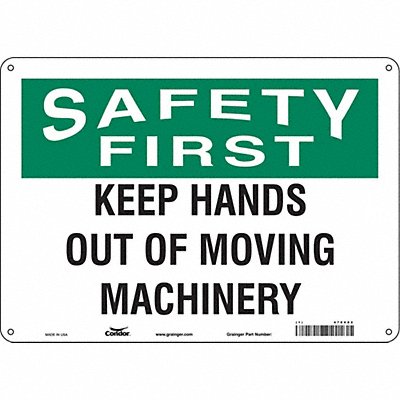 CONDOR 478V82 Safety Sign 10 in x 14 in Aluminum
