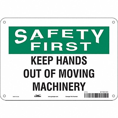 CONDOR 478V83 Safety Sign 7 inx10 in Polyethylene