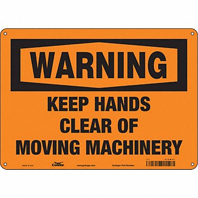 CONDOR 478W27 Safety Sign 10 inx14 in Aluminum