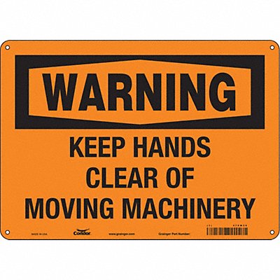 CONDOR 478W30 Safety Sign 10 in x 14 in Polyethylene