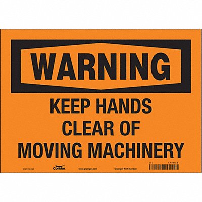 CONDOR 478W32 Safety Sign 10 in x 14 in Vinyl