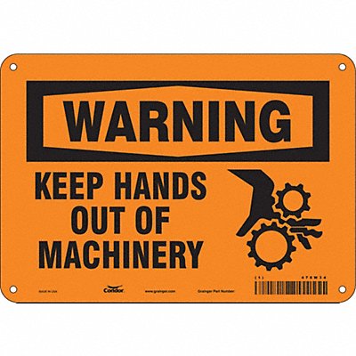 CONDOR 478W34 Safety Sign 7 in x 10 in Aluminum