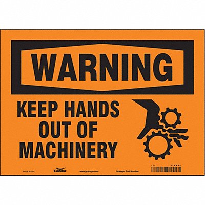 CONDOR 478W42 Safety Sign 10 in x 14 in Vinyl