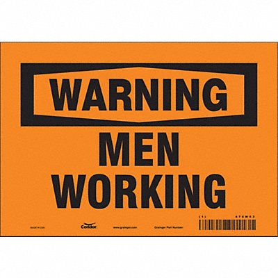 CONDOR 478W63 Safety Sign 7 in x 10 in Vinyl