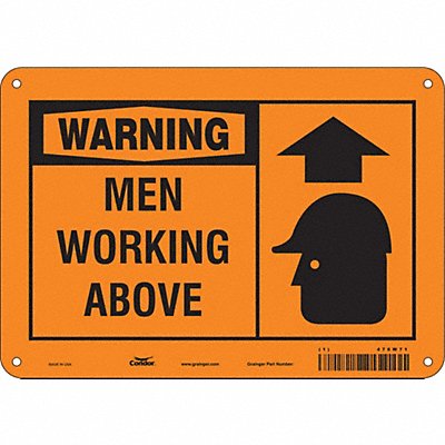 CONDOR 478W71 Safety Sign 7 in x 10 in Aluminum
