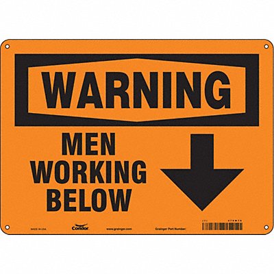 CONDOR 478W78 Safety Sign 10 inx14 in Aluminum