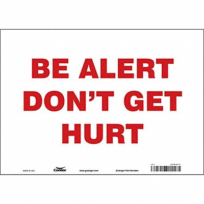 CONDOR 478X11 Safety Sign 10 in x 14 in Vinyl