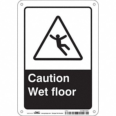CONDOR 478X35 Safety Sign 10 inx7 in Polyethylene