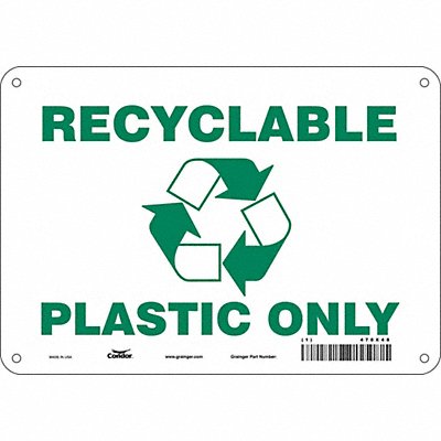 CONDOR 478X48 Safety Sign 7 in x 10 in Polyethylene