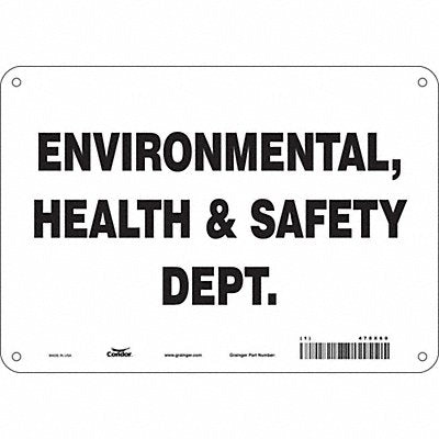 CONDOR 478X60 Safety Sign 7 in x 10 in Aluminum