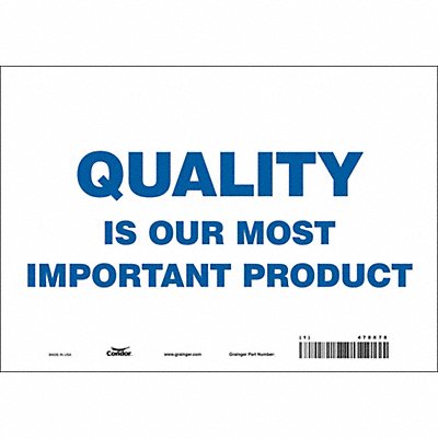 CONDOR 478X78 Safety Sign 7 in x 10 in Vinyl