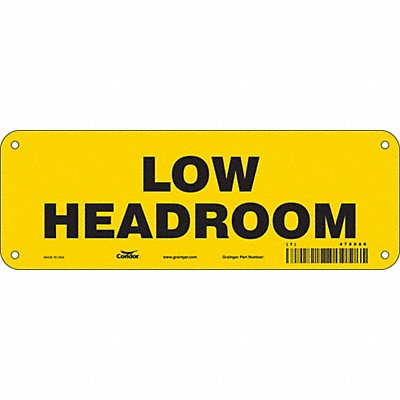 CONDOR 478X80 Safety Sign 3.5in x 10in Aluminum