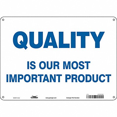 CONDOR 478Y02 Safety Sign 10 in x 14 in Polyethylene
