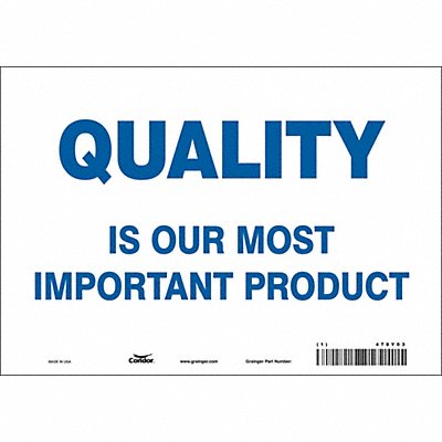 CONDOR 478Y03 Safety Sign 7 in x 10 in Vinyl