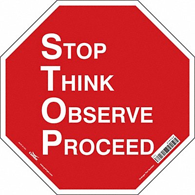 CONDOR 478Y24 Safety Sign 24 inx24 in Vinyl