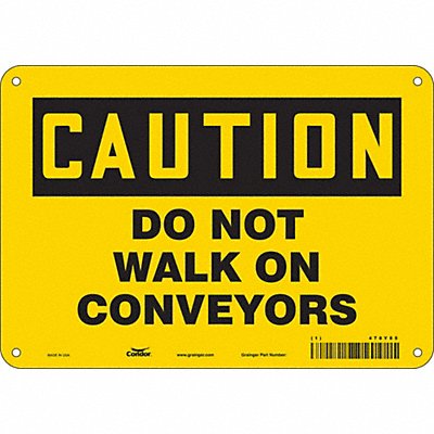 CONDOR 478Y85 Safety Sign 7 in x 10 in Polyethylene