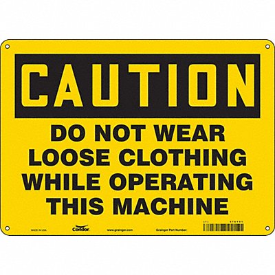 CONDOR 478Y91 Safety Sign 10 in x 14 in Aluminum