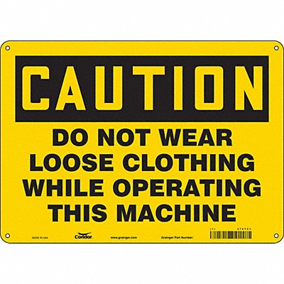 CONDOR 478Y93 Safety Sign 10 in x 14 in Polyethylene