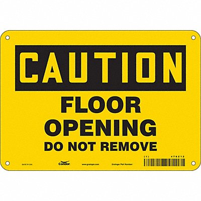 CONDOR 478Z12 Safety Sign 7 in x 10 in Aluminum