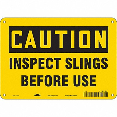 CONDOR 478Z36 Safety Sign 7 in x 10 in Aluminum