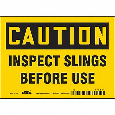 CONDOR 478Z41 Safety Sign 5 in x 7 in Vinyl