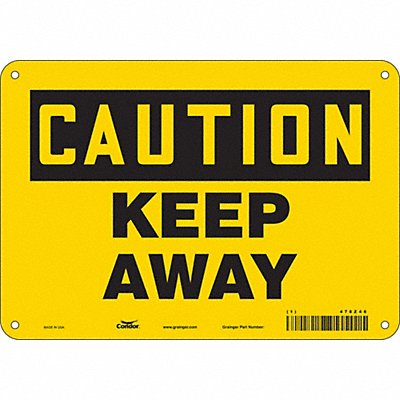 CONDOR 478Z46 Safety Sign 7 in x 10 in Polyethylene