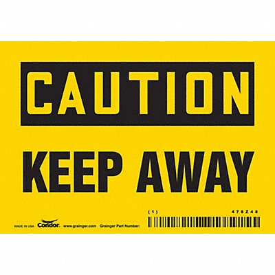 CONDOR 478Z48 Safety Sign 3.5in x 5in Vinyl