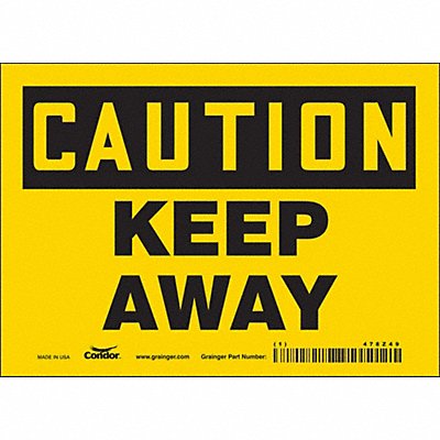 CONDOR 478Z49 Safety Sign 5 in x 7 in Vinyl
