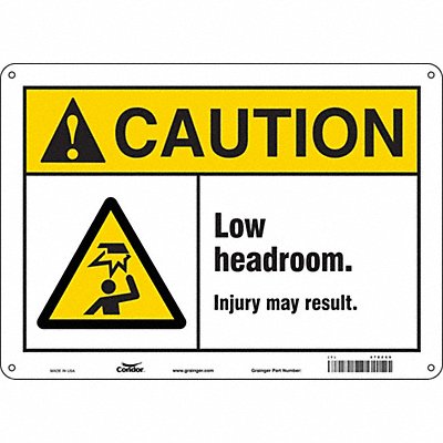 CONDOR 478Z69 Safety Sign 10 inx14 in Aluminum