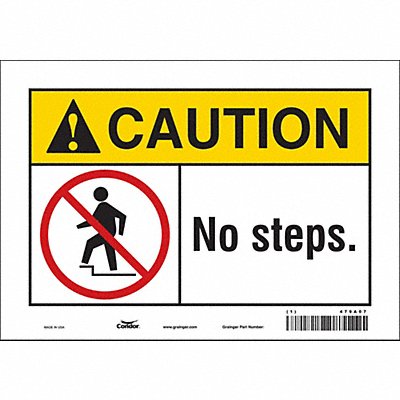 CONDOR 479A07 Safety Sign 7 in x 10 in Vinyl